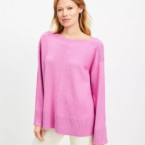 LOFT Fuchsia NWT Ribtrim Boatneck Tunic Sweater.